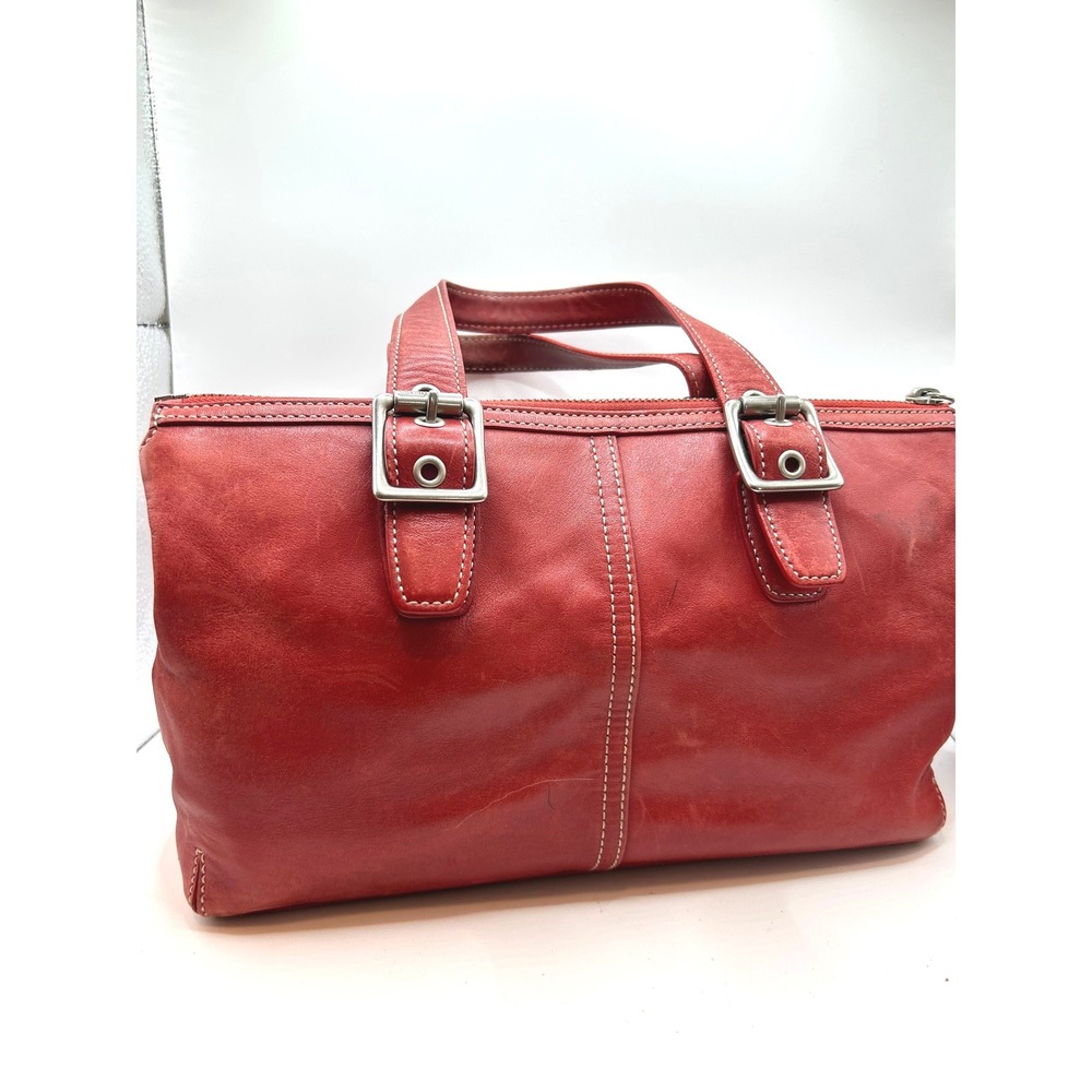 Vintage 90's Coach Red Leather‎ Shoulder Purse USA Made y2k - Picture 11 of 16